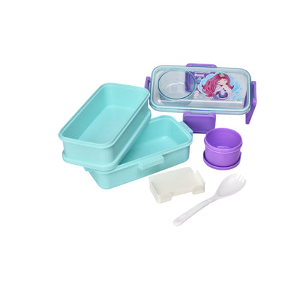 PORTACOMIDA PLASTICO DOBLE PLASTICO 500ML DIM:11X19X10