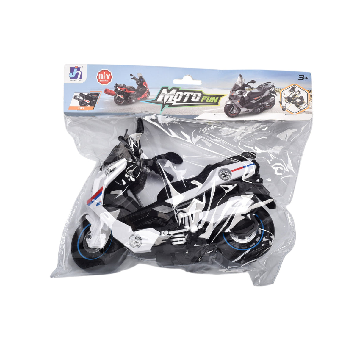 juguete moto armable con accesorios para niños dim:21x26x9