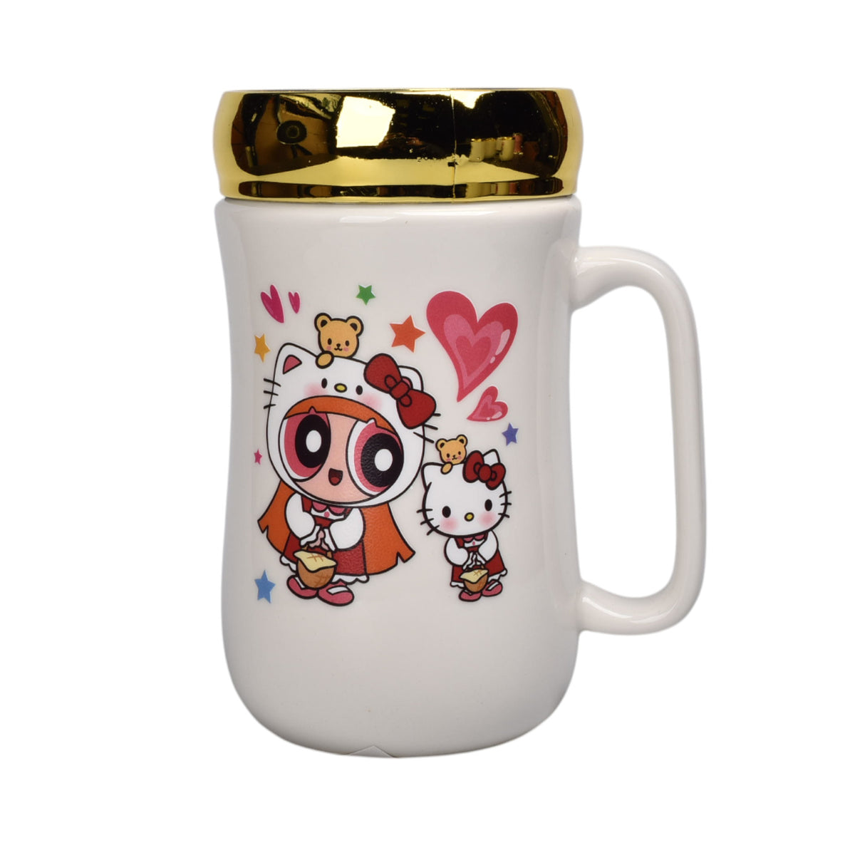 mug pocillo ceramica con tapa de espejo personaje 400ml dim:7x7x13