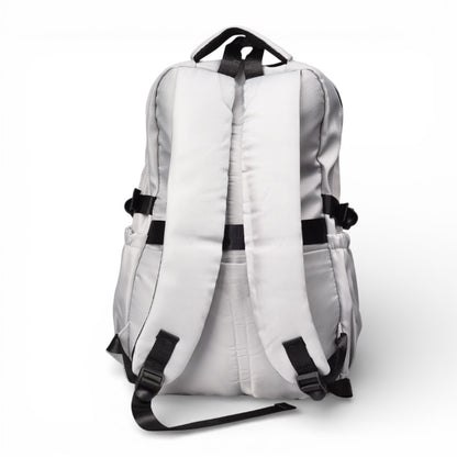MALETA MORRAL NEGRO Y GRIS POLIESTER DIM:47X30X20