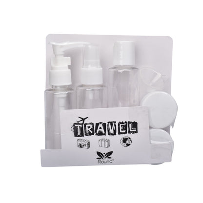 KIT 6 ENVASES RECARGABLES VIAJERO PLASTICO 50ML DIM:15X16X3