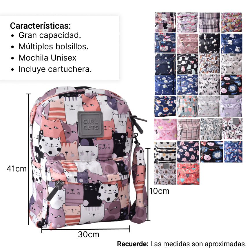 maleta mochila para mujer cartuchera