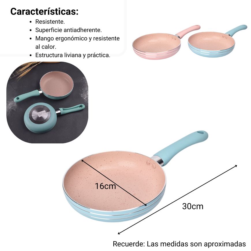 sarten aluminio colores dim:16cm