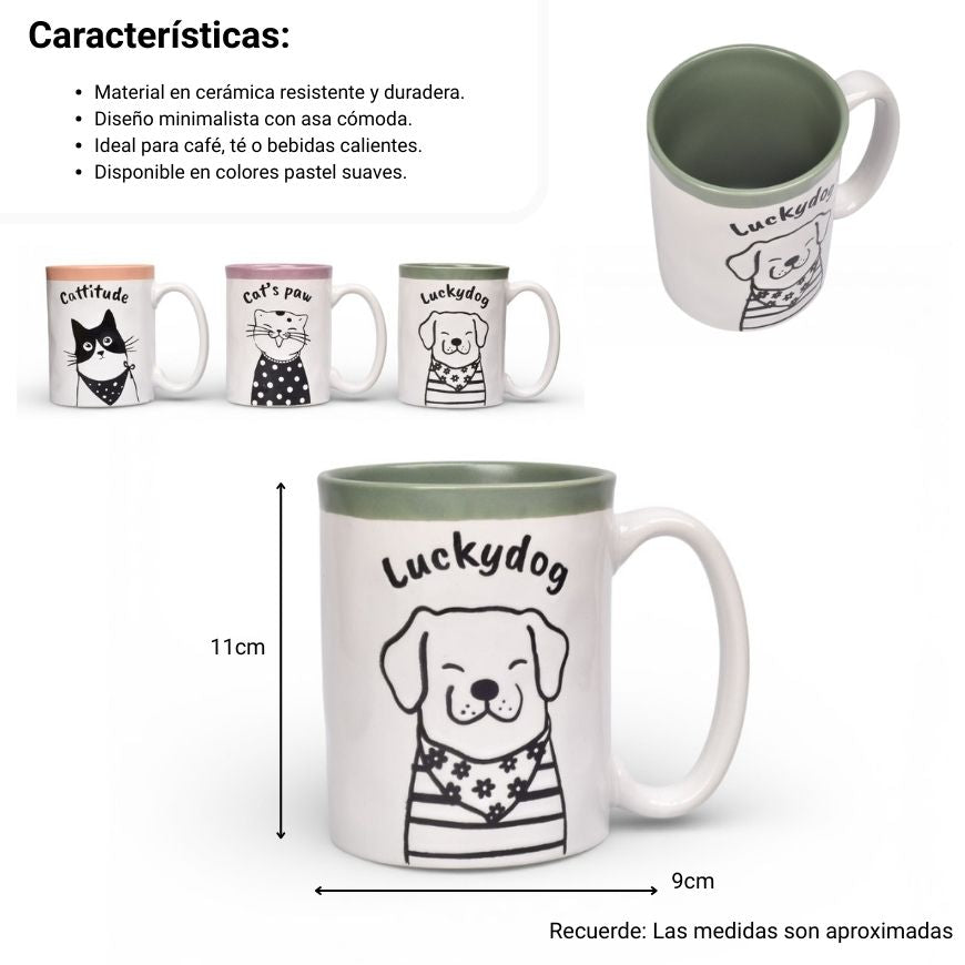 mug pocillo ceramica fondo blanco estampado 550ml dim: 9x9x11