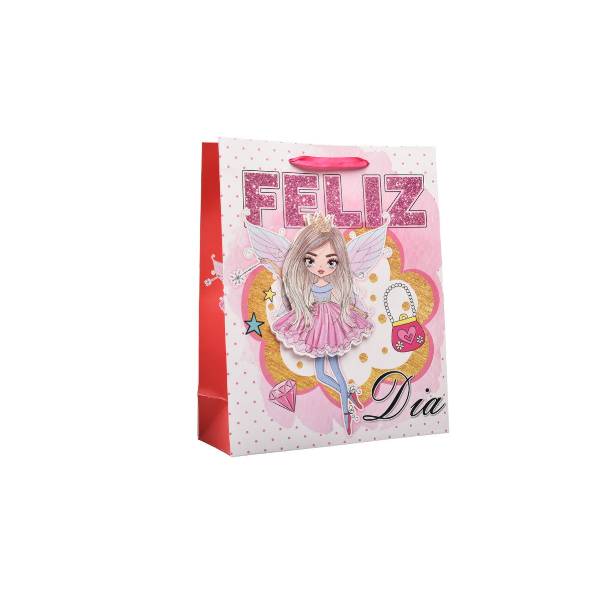 bolsa regalo en papel niña tamaño mediano