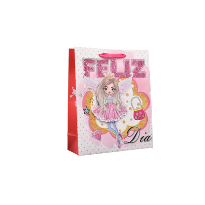 BOLSA REGALO EN PAPEL NIÑA TAMAÑO MEDIANO