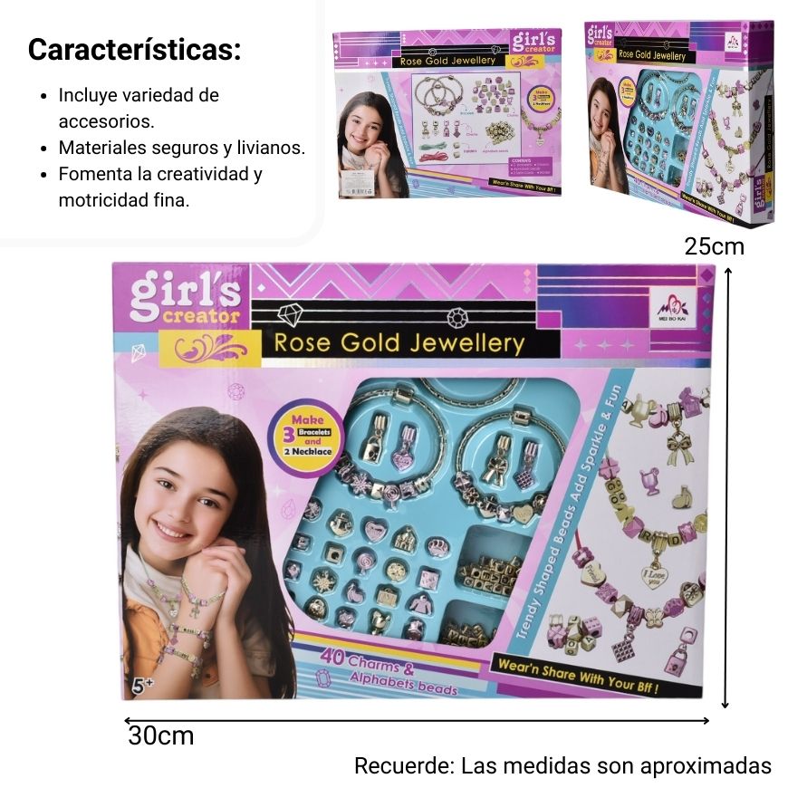 juguete kit para hacer pulseras plastico niña dim:30x25x4