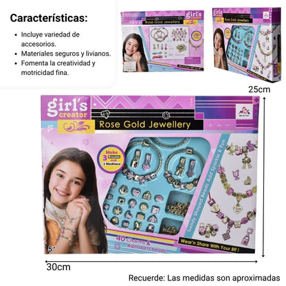 JUGUETE KIT PARA HACER PULSERAS PLASTICO NIÑA DIM:30X25X4