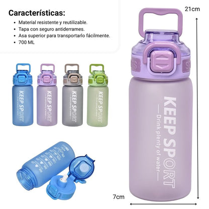 BOTELLA DE AGUA 650ML PLASTICO