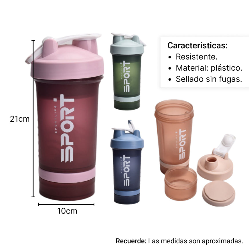 shaker vaso mezclador proteina gym 500ml