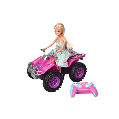 CARRO A CONTROL REMOTO CON MUÑECA DIM: 17 x 27.5x 31 cm