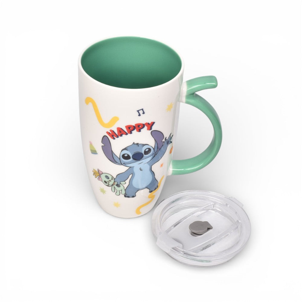 mug pocillo con tapa plastica personaje 580ml dim:8x8x15