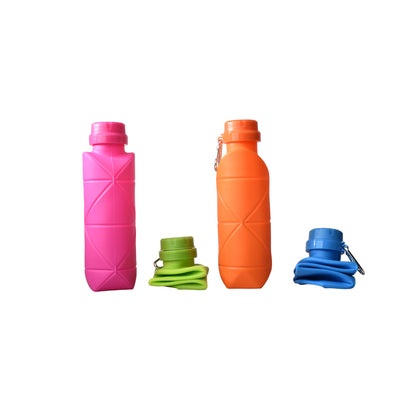 BOTELLA DE AGUA 600ML PLASTICO PLEGABLE SILICONA