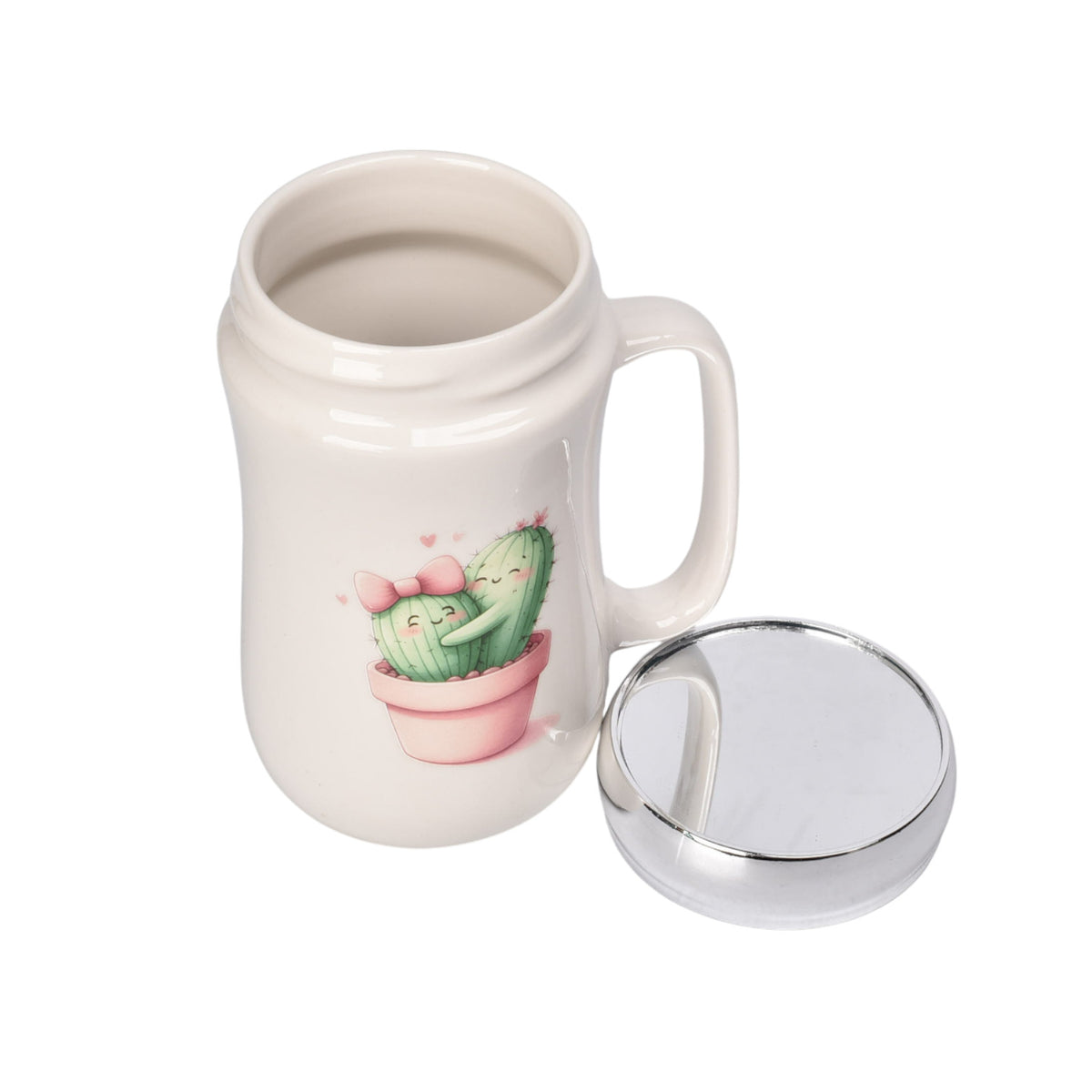 mug pocillo ceramica tapa espejo captus 450ml