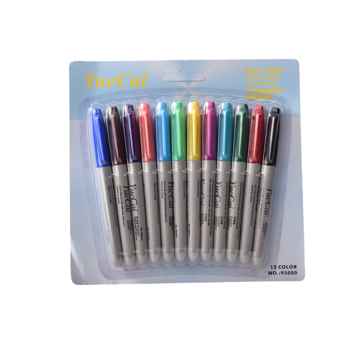 set marcadores permanentes punta fina por 12pcs