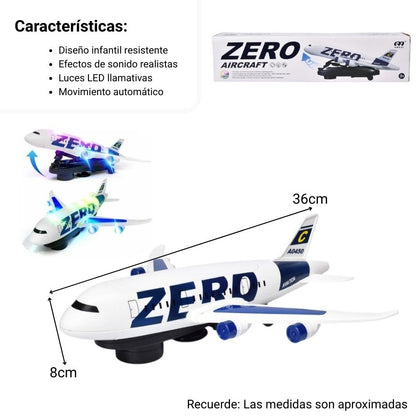 JUGUETE AVION CON LUCES Y MOVIMIENTO DIM:36X8X8