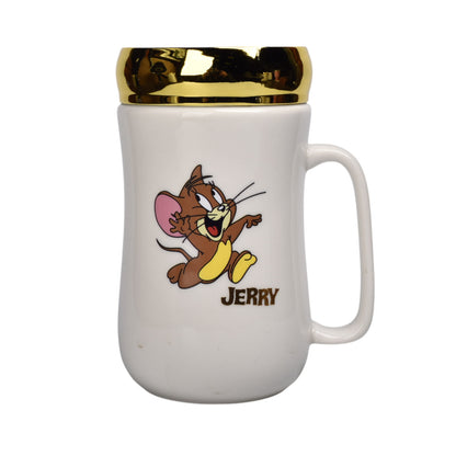 MUG POCILLO CERAMICA CON TAPA ESPEJO PERSONAJE 400ML DIM:7X7X13