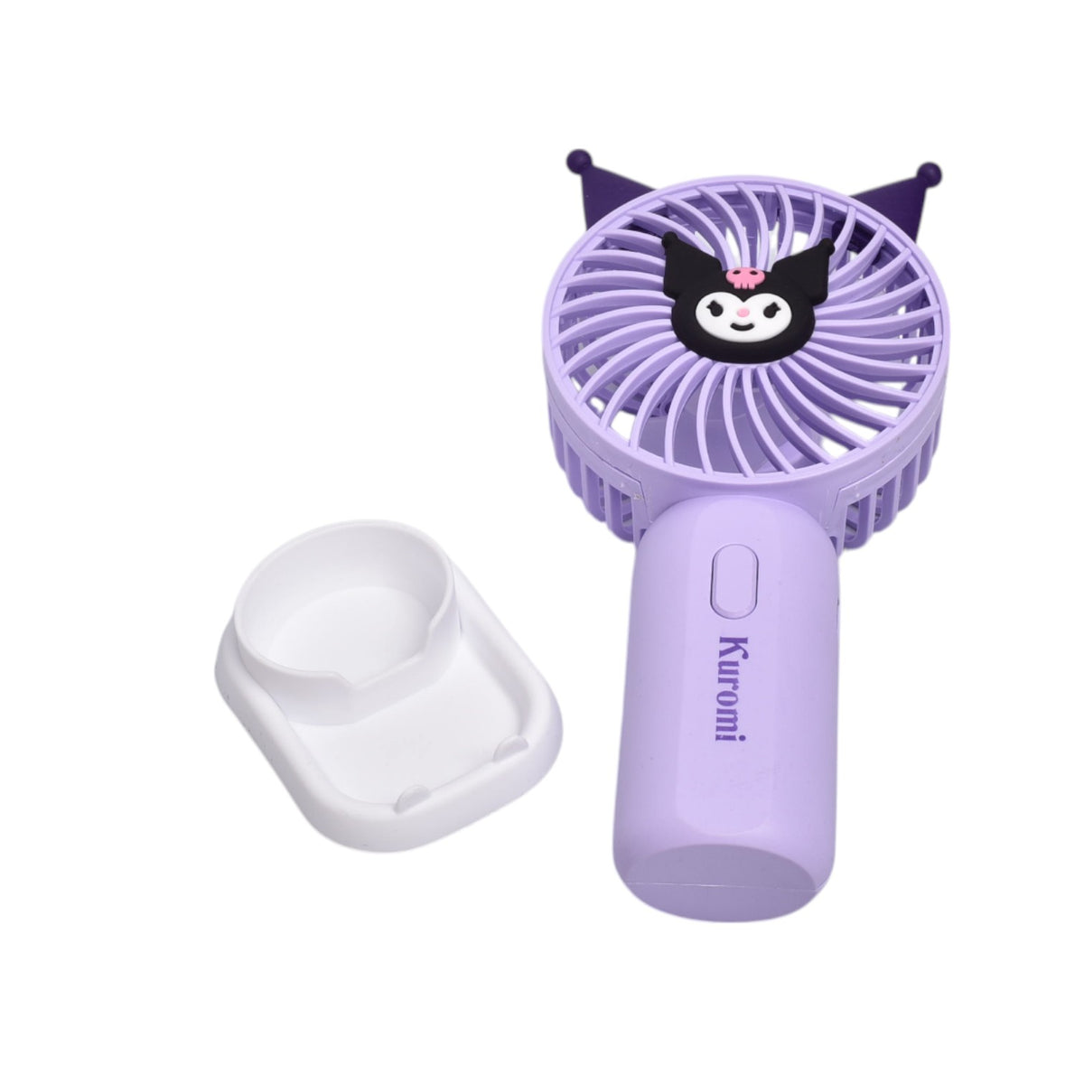 ventilador personaje azul lila rosado con cable dim:11x4x17