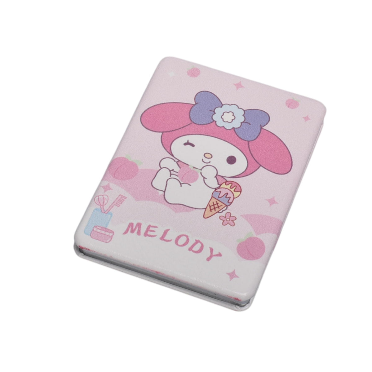 espejo cuadrado plastico rosado lila azul dim:6x8