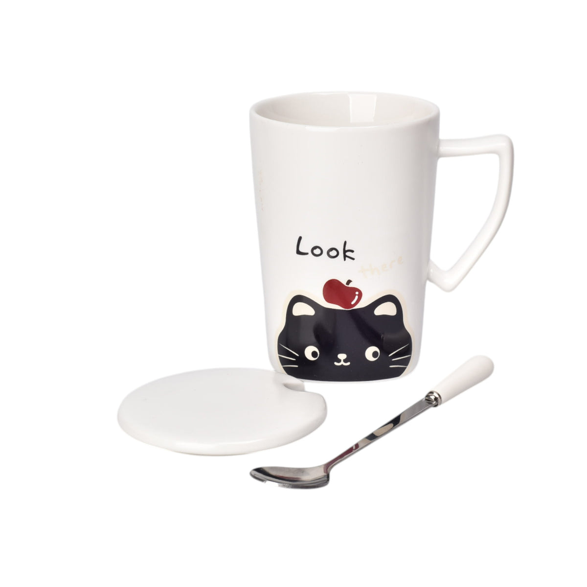 mug pocillo ceramica con tapa 360ml dim:11x8x8