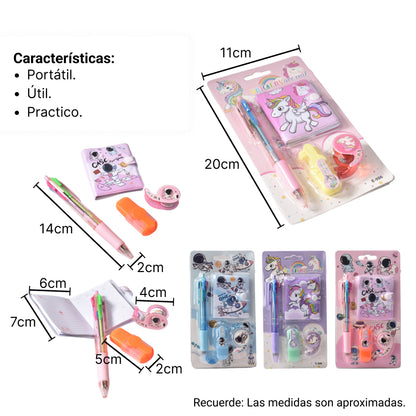 SET KIT 4PCS  DE  ESCOLAR EN UNO