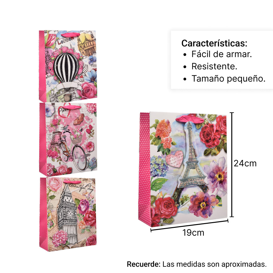 bolsa regalo en papel tamaño s