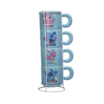 SET 4PCS POCILLOS CERAMICA CON BASE 120ML PERSONAJE