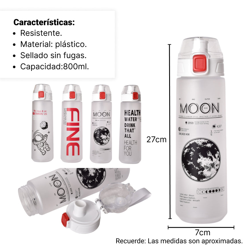 botella de agua 800ml plastico
