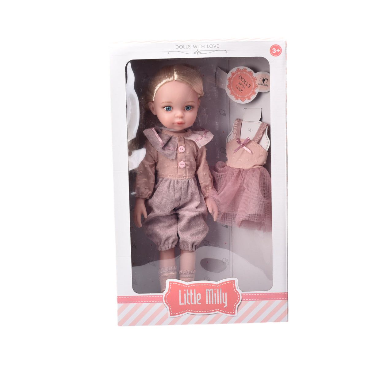 juguete muñeca de caucho con accesorios dim:22x10x36