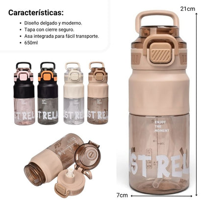 BOTELLA DE AGUA PLASTICO 650ML
