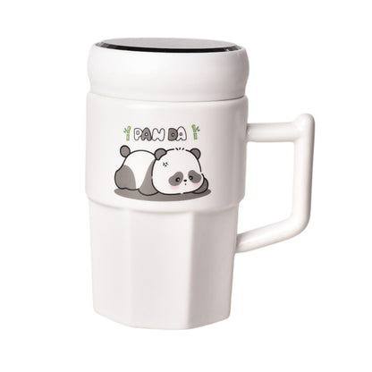 MUG POCILLO CERAMICA CON TAPA DISEÑO OSOS 450ML DIM:13*13*6