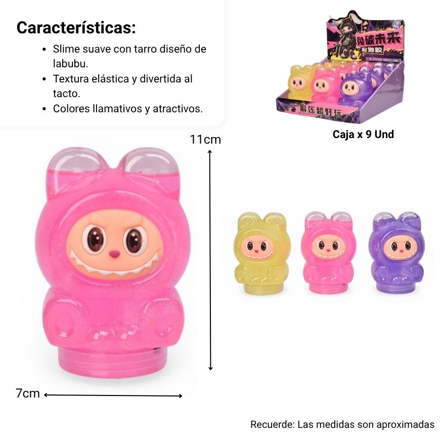 slime gel moldeable  forma labubu dim: 7x6x11