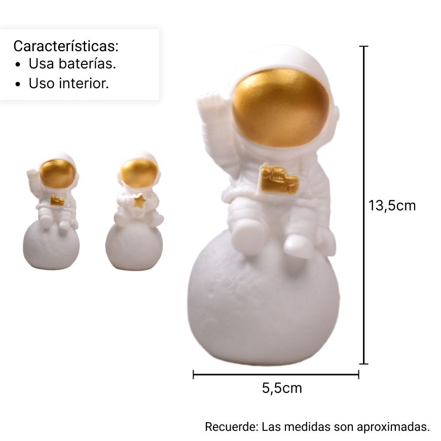 lampara astronauta dim: 6x6x12