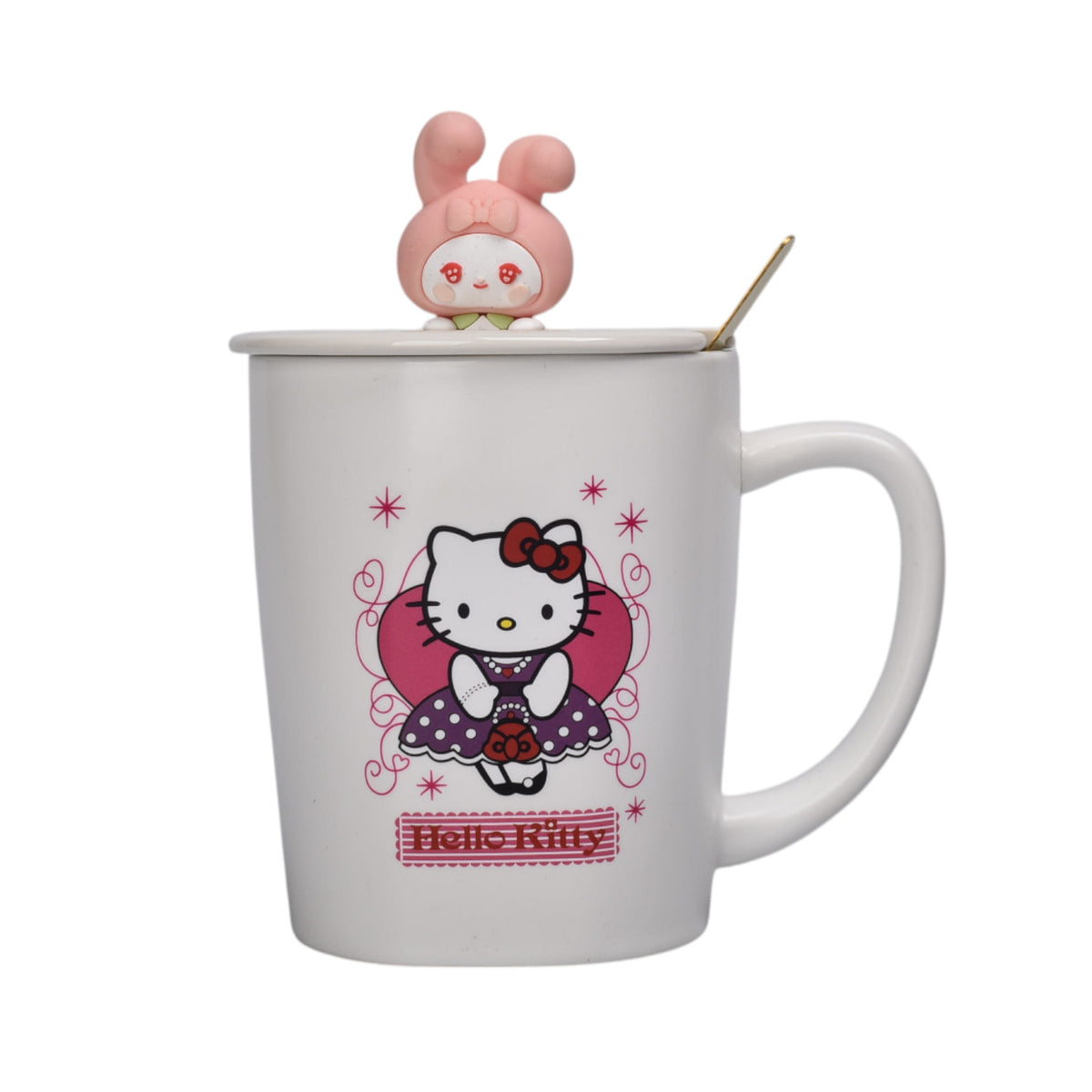 mug pocillo ceramica personaje con tapa de 420ml