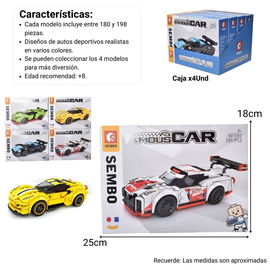 bloques fichas armables carros dim:25x18x5