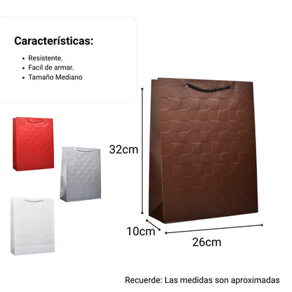 BOLSA PARA REGALO PAPEL FIGURAS MEDIANA DIM:23X32X10