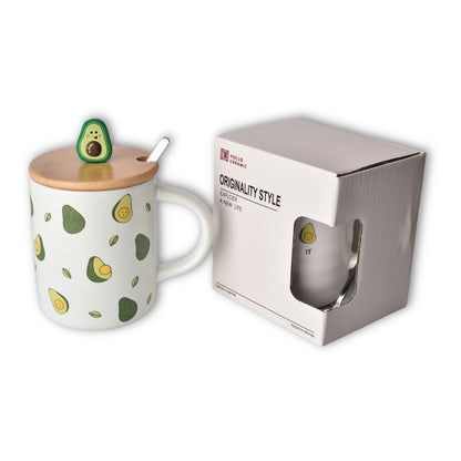 POCILLO CERAMICA CON CUCHARA DIM:8*10CM