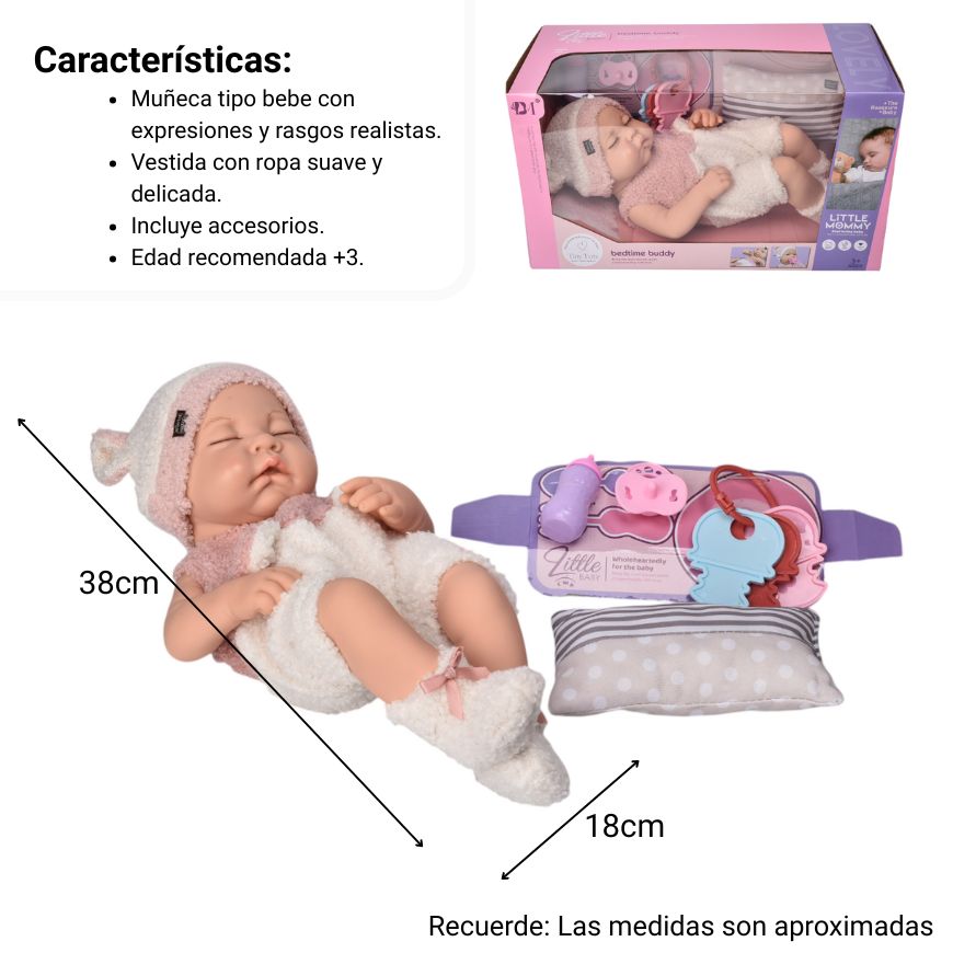 juguete bebe muñeca de caucho realista con accesorios dim:38x18x22