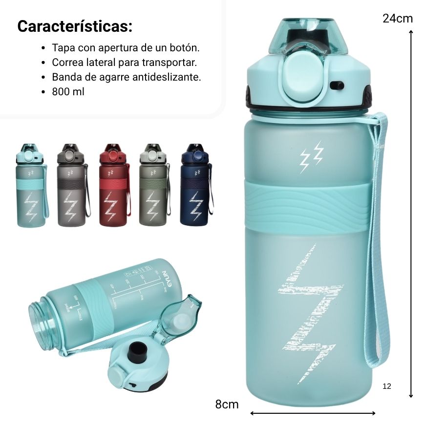 botella de agua plastico 800ml