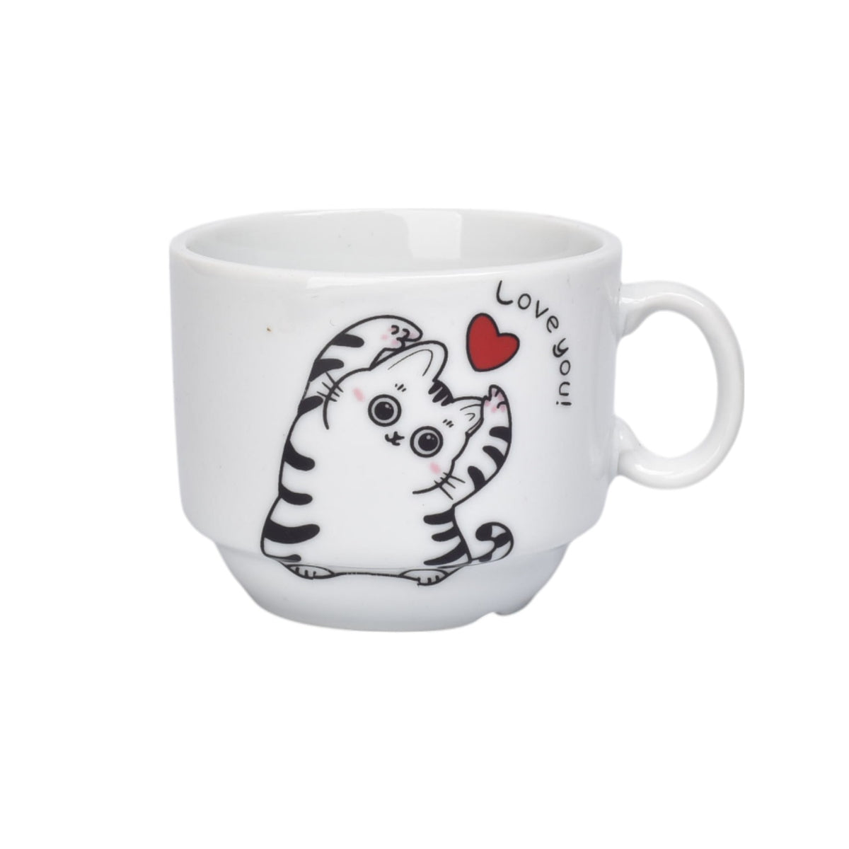 set 4pcs pocillos con base ceramica 60ml diseño gatos dim:6x5x5