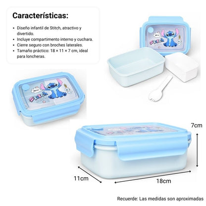 PORTACOMIDA PLASTICO 880ML PERSONAJE AZUL DIM:18X13X6