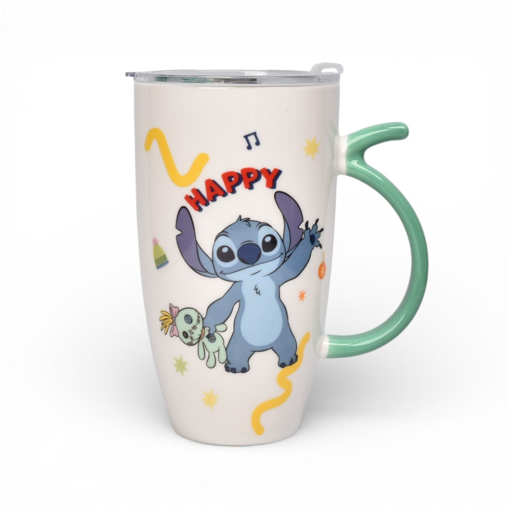 mug pocillo con tapa plastica personaje 580ml dim:8x8x15