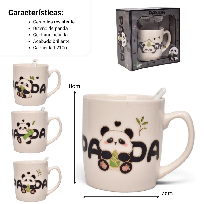 pocillo set ceramica con cuchara 210ml