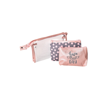 COSMETIQUERA X 3 UND MAQUILLAJE POLIESTER SINTETICO PVC DIM: