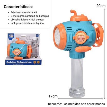 JUGUETE PISTOLA DE BURBUJAS PLASTICO DIM:20X9X17