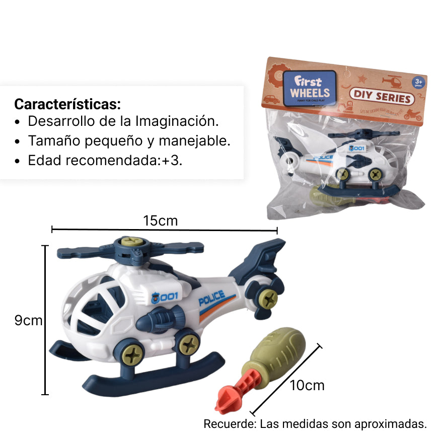 juguete helicoptero desarmable para niños