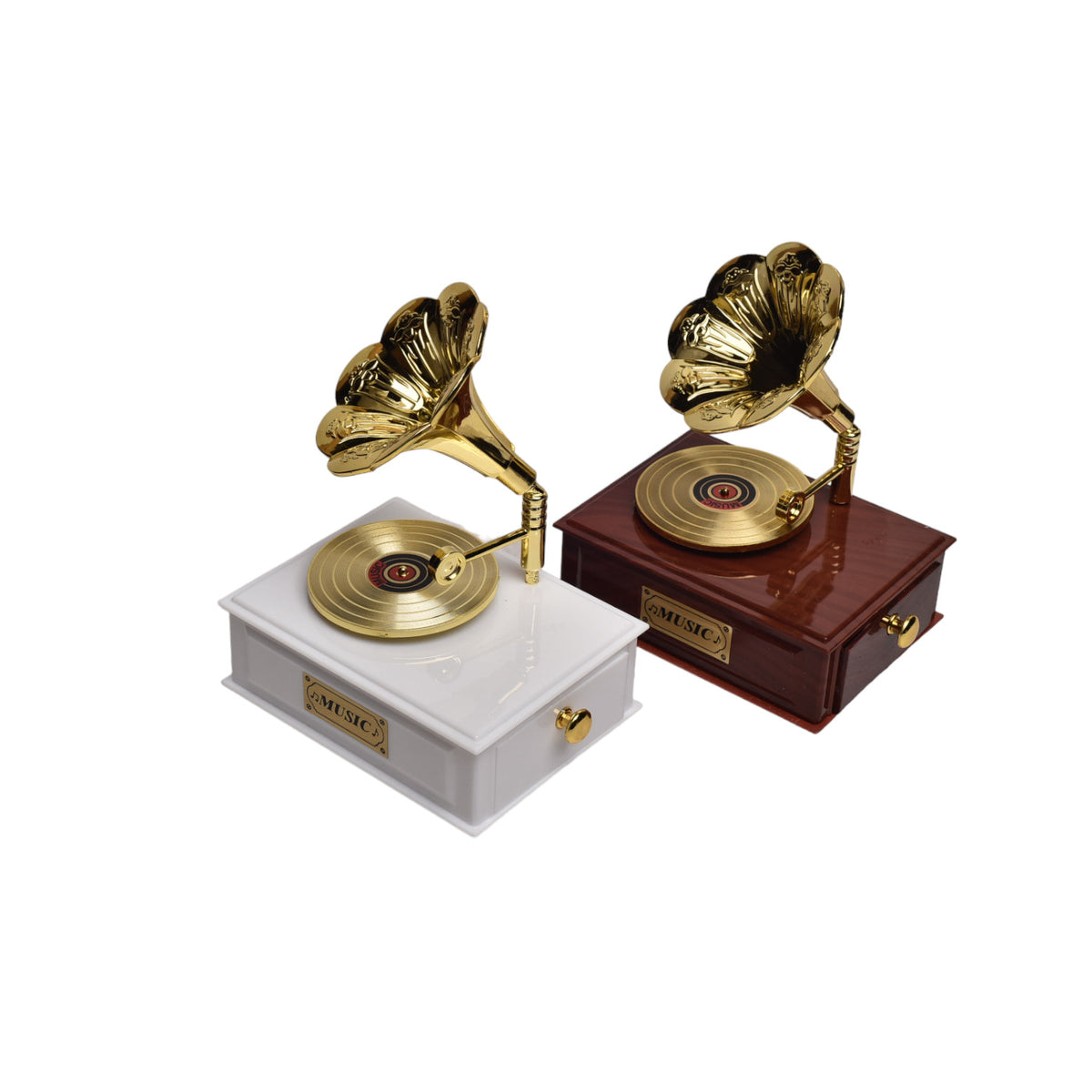 caja musical forma de toca discos plastico