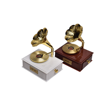 CAJA MUSICAL FORMA DE TOCA DISCOS PLASTICO