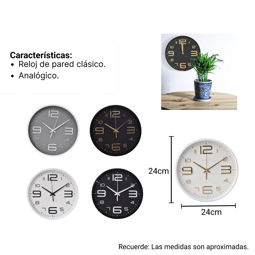 reloj de pared dim:25x25x3