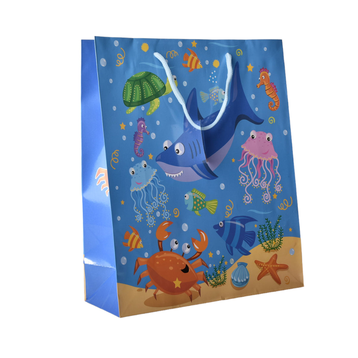bolsa regalo papel infantil animales grande dim: 30x41x11